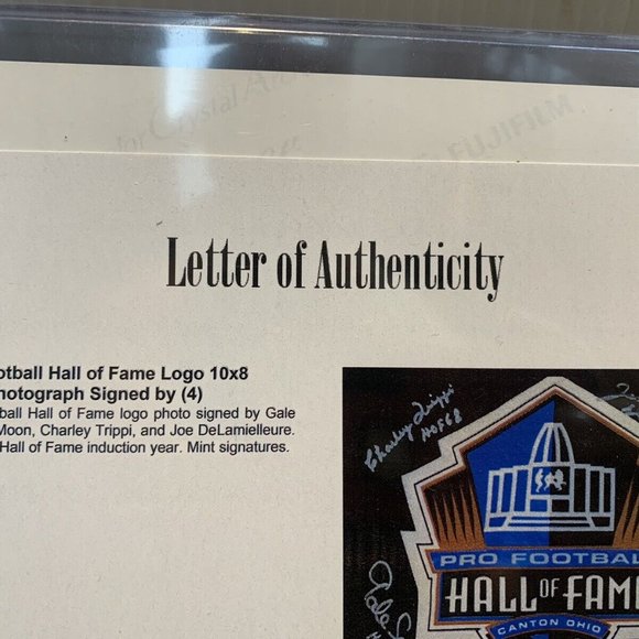 4 Football HOF Gale Sayers, Warren Moon, Trippi, DeLamielleure Autographs  8”10” - Picture 2 of 3